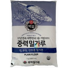 CJ 백설 중력 밀가루 3kg, 1개