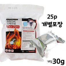 노마드 고체연료 30gX25p (개별포장 고체알콜 착화제 캠핑숯 숯불 장작 N-7054), N-7054