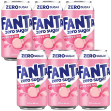 환타 제로 상큼피치 350ml 6개 간식 생일파티 선물 화이트데이 어린이집 학교, 350ml × 6개