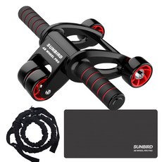 SUNBIRD AB 슬라이드 휠 프로 복근운동 무릎매트+튜빙밴드 SC-30
