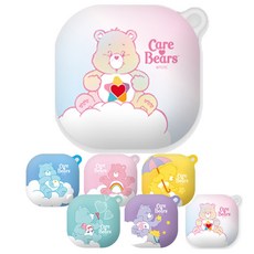 CQD 케어베어 갤럭시 버즈라이브 그라데이션 하드 젤리 케이스, 블루핑크 트루하트 베어, 디자인