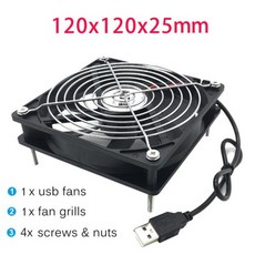 무선히팅건 리시버 DVR Xbox TV 박스 라우터용 USB 전원 냉각 케이스 선풍기 120x120x25mm 80x80x25mm 5V, 1) 120x120x25mm - 없음 RGB-Black - dvr80케이스