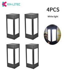 [골드쿤] KHLITEC 태양광 울타리 포스트 LED 캡 라이트 방수 기둥 램프 정원 장식 헤드라이트 통로 경로 2 개 4 MAX240a421KUN, 3) 4PCS White
