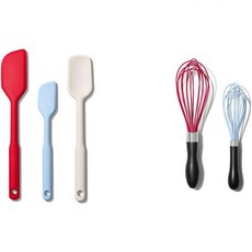 조리도구 주걱 세트 OXO 굿 그립 실리콘 주방용품 번들주걱 3개 거품기 2개, 3 Piece Spatula Set + Whisk Se, 1개