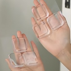 니즈팩 문쾅 방지 벽부착 실리콘 쿠션, 6개, 투명