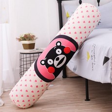 S자 유자 코스트코 몰랑 다리 원통형 긴 베개 그물 빨간색 침대 옆 쿠션 탈착식 및 빨, 길이 65cm 직경 18cm 면 충전 PP, 구마모토 봉제 원통형 베개