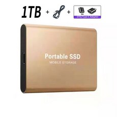 SSD 500GB 1TB 하드 드라이브 외장 타입-C 고속 usb 스토리지 휴대용 HD 디스크 노트북용, Gold 1TB