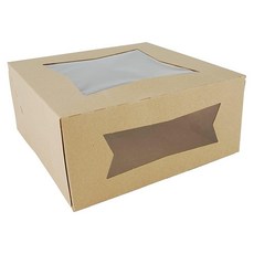 Southern Champion Tray 24233K 크래프트 판지 창문 베이커리 박스 길이 25.4cm 10인치 x 너비 높이 6.4cm 2-1 2인치 200개 케이스, 9" x 9" x 4", 1개