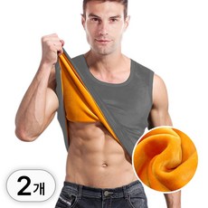 투데이리빙 1+1 2중 발열 보온 런닝 내의 남성 극세사 상의 남자 겨울 기모 민소매 내복