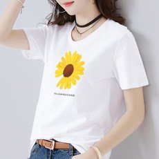 여성 기본 반팔티 루즈핏 티셔츠, B + XL