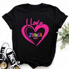 패션 Zumba 댄스 웃긴 인쇄 T 셔츠 탑 여성 여름 패션 하라주쿠 Tshirt 탑스베이스 o-넥 화이트 티 짧은