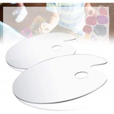 썸홀이 있는 아크릴 페인트 팔레트 2Pcs 타원형 투명 아크릴 팔레트 수납이 편리하고 세척이 용이한 DIY 아트 크래프트 페인