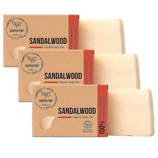 SOAPFACTORY Nature in your hands Soap Factory - 샌달우드가 함유된 비누 바 남성 및 여성용 페이스 바디 100% 천연 페이셜 클렌저 인증 비건