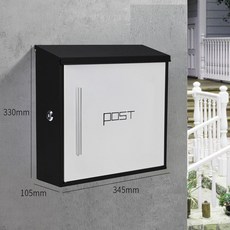 유럽식 빌라 야외 벽 마운트 잠금 방수 레터 박스 전원주택 우체통 우편물 보관함 벽걸이 우편함, 화이트