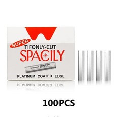 눈썹 트리밍 헤어 커팅 면도기 칼 날카로운 깃털 전문 메이크업, 3.100pcs, 1개