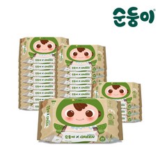 순둥이 생분해물티슈 그린에디션 휴대리필형 20매 20팩(Ra-com), 20매입, 20개