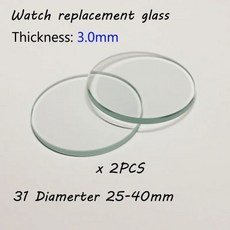 시계 보호 액정 커버 크리스탈 미네랄 유리 거울 부품 원형 수리 도구 두께 3mm 직경 25mm-40mm 2 개 1224321, Thickness 3.0mm, 2개, Diameter 35mm
