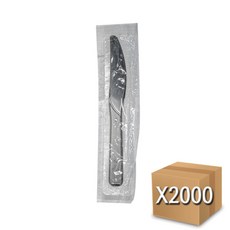 코디마트 일회용 나이프 16.5cm 개별포장 검정, 1세트, 2000개