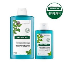 KLORANE [클로란공식] 아쿠아민트 딥클렌징 쿨링 샴푸 400ml+200ml 세트, FREE