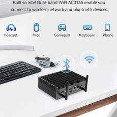UMPC 미니 휴대용 포켓 게임기 콘솔 듀얼 LAN 오피스 PC 인터 I7-1255U I5-1335U DDR4 지지대 윈도우 10 11 리눅스 와이파이 블루투스 4.2 C타입 가, 32G RAM 1T SSD, 4) I3-1215U - 32G RAM 1T SSD, 없음, 32GB