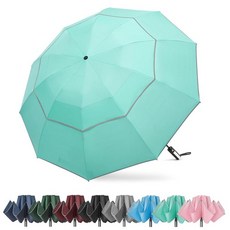 정품보장 G4Free 62 Inch Windproof Inverted Umbrella with Reflective Stripe Large Compact Reverse Golf fo, 레이크 블루, 1개