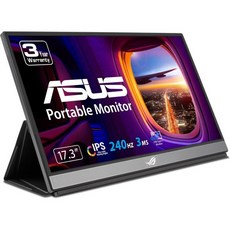 ASUS ROG Strix 17.3인치 1080P 휴대용 게이밍 모니터XG17AHPE FHD IPS 240Hz 어댑티브싱크 내장 배터리 스마트 케이스 USB TypeC 마이크로, ASUS ROG Strix 17.3인치 1080P 휴대, 1개