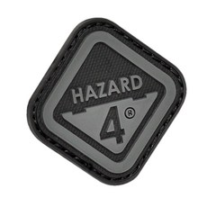 HAZARD 4 회사 로고가 있는 다이아몬드 모양의 모랄 패치 - 블랙 122975, 블랙/그레이