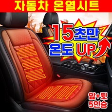 [15초승온] 1/1+1 자동차 온열시트 열선시트 전기매트 온열 방석 매트 차량용 운전석 조수석 뒷좌석, 1세트, 브라운12V 앞+뒷 5인승