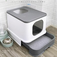 분출 서랍 화장실가구 밀폐형 완전 방지 상자 고양이 대형 배변, 1개