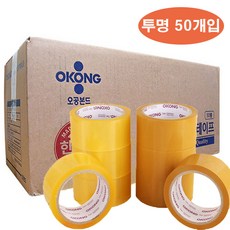 오공본드 경포장 아크릴타입 박스테이프 50m x 48mm, 투명, 50개