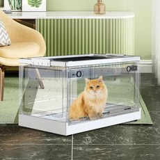 바퀴가 산소 흡입 케이지 집 둥지 분무 상자 통기성 고양이 새끼 배달실, 1. S 39.5x29.5x24cm, 1개