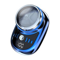 디지털 디스플레이가 있는 미니 전기 면도기 USB 충전 포켓 여행용 면도기 휴대용 무선 분리형 면도기 수염 면도기, Blue
