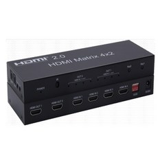 HDMI 분배기 오디오 매트릭스 스플리터 광학 SPDIF 분리 3D 지원 4x2 스위처 4 in 2 out 4K 60, 02 4K 60HZ 4X2, 01 CHINA_03 With EU Plug, 1개