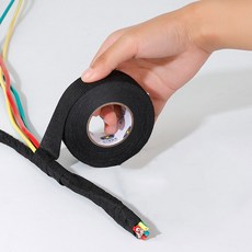 부직포 테이프 무광 검은색 전기 면테이프 차량용 배선 15mm, 2개