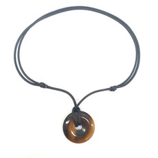호안석 골드 타이거 아이 천연 원석 도넛 목걸이 30mm 토러스 토로이드 토로이달 EES 스칼라 충전, 1개