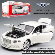 해외직구 KIDAMI 1:24 Bentley Continental GT 합금 시뮬레이션 카 모델 컬렉션 장식 카 모델 아동, White