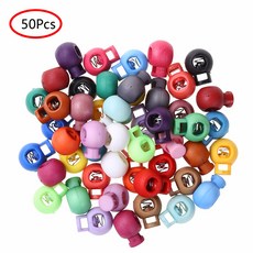 50PCS 토글 스프링 스토퍼 안티 슬라이딩 패스너 토글 싱글 홀 스프링 끈 로프 코드 잠금 스토퍼 의류 수하물, CHINA|Mixed Color