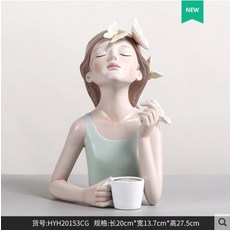 해외 크리 에이 티브 찾고 나비 소녀 과일 트레이 거실 커피 테이블 홈 인테리어 장식 신혼 부부, 옵션02