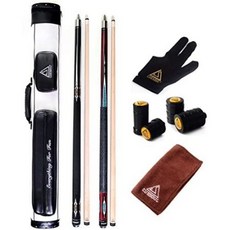 CUESOUL House Bar Pool Cue Sticks Two Cue Sticks + 2x2 Pool Cue Case Hard, One Color_2 Cues With White c, One Color