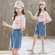 주니어5부청반바지