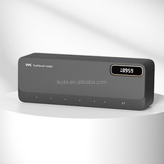 가정용 구강 관리 전기 UV 소독제 칫솔 거치대 타이밍 기능 및 건조기 선풍기, Black, 1개