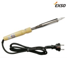 EXSO 엑소 나무인두 JY-21006 (220V 150W) 일자형 나무인두기 산업용 인두기 (보급형) 전기 남땜인두, 1개