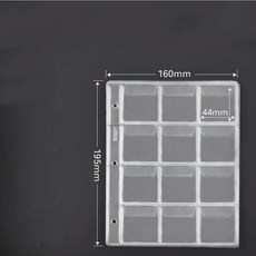 앨범 포켓 클래식 동전 홀더 보관용 페이지 시트 투명 정리함 거치대 42 30 20 12/3, 3 holes-12 grids