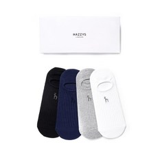 헤지스 악세서리 남성 20FW [HAZZYS ACC] 골지 퍼피로고 덧신양말 4종세트 HJSS0F052WT