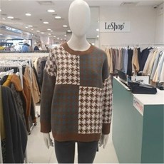 르샵_동아수성 동아수성 르샵 배색이중지블록라운드니트 LKBKP807 DS