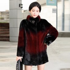 밍크 모피 겨울 수입 코트 여성 숙녀 새로운 수입 밍크 모피 코트 여성 중년