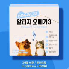 고순도 알티지rTG 오메가3 반려동물 영양제, 60정, 종합영양제, 1팩