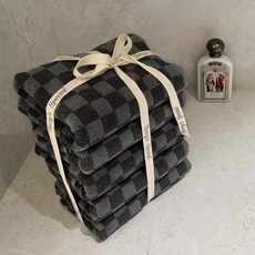 테리스페셜 체커 200g 호텔수건 5장 리본선물포장