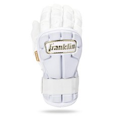 Franklin Sports 야구 핸드 + 손목 가드 - PRT LG 시리즈 성인용 손 + 배팅용 손목 보호대 - 보호 쉴드 - 오른손 + 왼손잡이 - 화이트 + 골드 - 원, 1개