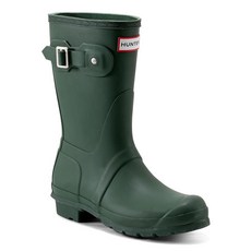 Hunter 여성용 오리지널 쇼트 레인 부츠 블랙 매트 6 B(M) US, 8, Green, Green